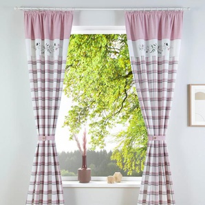 Vorhang HOME AFFAIRE Lola Gardinen Gr. 245 cm, Kräuselband, 110 cm, rosa (rosé) Landhaus Gardinen Nachhaltig