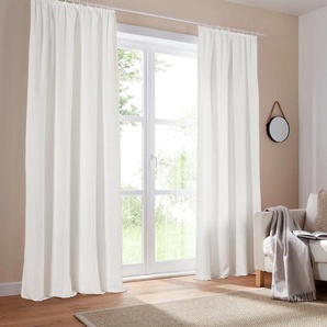 Vorhang HOME AFFAIRE Parry Gardinen Gr. 145 cm, Kräuselband, 140 cm, beige (natur) Landhaus Gardinen Gardine 2-er Set, blickdicht, monochrom, basic Bestseller
