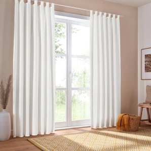 Vorhang HOME AFFAIRE Parry Gardinen Gr. 175 cm, Schlaufen, 140 cm, beige (natur) Landhaus Gardinen Gardine 2-er Set, blickdicht, monochrom, basic Bestseller