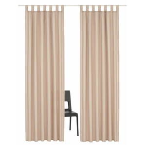 Vorhang HOME AFFAIRE Parry Gardinen Gr. 225 cm, Schlaufen, 140 cm, grau (kitt) Landhaus Gardinen Gardine 2-er Set, blickdicht, monochrom, basic