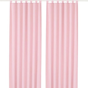 Vorhang HOME AFFAIRE Parry Gardinen Gr. 225 cm, Schlaufen, 140 cm, rosa (rosé) Landhaus Gardinen Gardine 2-er Set, blickdicht, monochrom, basic