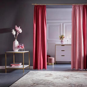 Vorhang HOME AFFAIRE Parry Gardinen Gr. 245 cm, Kräuselband, 140 cm, rot (bordeaux) Landhaus Gardinen Gardine 2-er Set, blickdicht, monochrom, basic