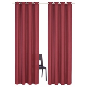 Vorhang HOME AFFAIRE Parry Gardinen Gr. 265 cm, Ösen, 140 cm, rot (bordeaux) Landhaus Gardinen Gardine 2-er Set, blickdicht, monochrom, basic