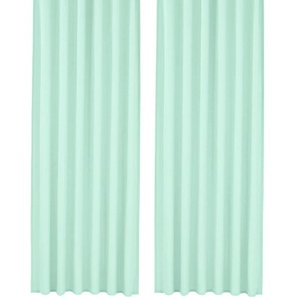 Vorhang HOME AFFAIRE Parry Gardinen Gr. 265 cm, Schlaufen, 140 cm, grün (mint) Landhaus Gardinen Gardine 2-er Set, blickdicht, monochrom, basic