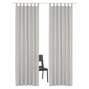 Vorhang HOME AFFAIRE Parry Gardinen Gr. 265 cm, Schlaufen, 140 cm, silberfarben Landhaus Gardinen Gardine 2-er Set, blickdicht, monochrom, basic