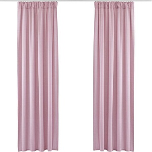 Vorhang HOME AFFAIRE Trier Gardinen Gr. 225 cm, Multifunktionsband, 110 cm, pink Landhaus Gardinen Gardine blickdicht, Bio Baumwolle, monochrom, basic