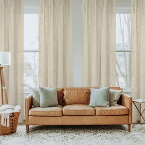 Vorhang HOME BASICS SOFTY 2er Pack Gr. 3, grau (taupe), B:140cm H:245cm, Polyester, Gardinen, 2er Pack Kombibandschal SOFTY Uni