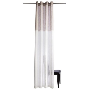 Vorhang HOMING Caja Gardinen Gr. 245 cm, Ösen, 140 cm, beige (creme, beige) Landhaus Gardinen Gardine mit Ösen,streifen,bordüre,Wohnzimmer,Schlafzimmer