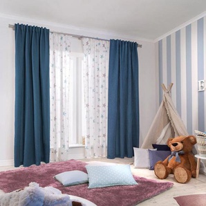Vorhang HOMING Stars Gardinen Gr. 245 cm, verdeckte Schlaufen, 140 cm, weiß Verdeckte Schlaufen Gardine blickdicht, Kinderzimmer, Sterne, Babyzimmer