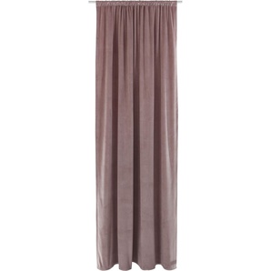 Vorhang LEGER HOME BY LENA GERCKE Samt Ladina Gardinen Gr. 225 cm, Stangendurchzug, 140 cm, lila (mauve) Fertiggardine Stangendurchzug Gardine blickdicht, gewebt, verschiedene Größen, 1 Stück