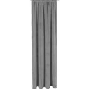 Vorhang LEGER HOME BY LENA GERCKE Samt Ladina Gardinen Gr. 245 cm, Stangendurchzug, 140 cm, grau Fertiggardine Stangendurchzug Gardine blickdicht, gewebt, verschiedene Größen, 1 Stück