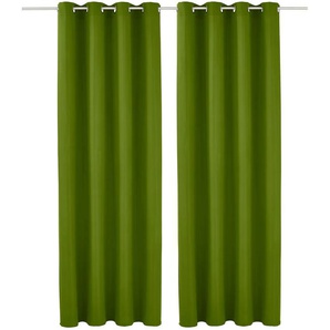 Vorhang MY HOME Raja Gr. 4, grün, B:140cm H:245cm, Polyester, Recyceltes Material, Gardinen, 2er-Set, Bestseller, einfarbig, modern, pflegeleichte Mikrofaser