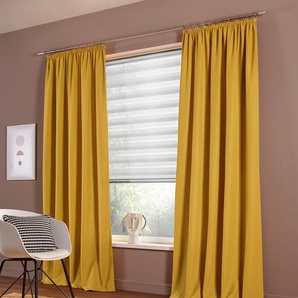 Vorhang MY HOME Raja Gr. 5, grau (messingfarben), B:140cm H:265cm, Polyester, Recyceltes Material, Gardinen, 2er-Set, Bestseller, einfarbig, modern, pflegeleicht, Mikrofaser