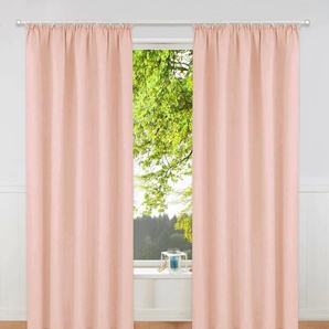 Vorhang MY HOME Raja Gr. 6, rosa (rosé), B:140cm H:295cm, Polyester, Recyceltes Material, Gardinen, 2er-Set, Bestseller, einfarbig, modern, pflegeleicht, Mikrofaser