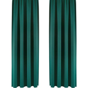Vorhang MY HOME Sola Gardinen Gr. 245 cm, Kräuselband, 130 cm, grün (darkgreen) Kräuselband