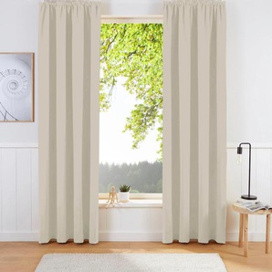 Vorhang MY HOME Sola Gardinen Gr. 245 cm, Kräuselband, 270 cm, beige Kräuselband Breite 130 cm und 270 cm, einfarbig, Verdunkelung, Überbreite