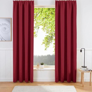 Vorhang MY HOME Sola Gardinen Gr. 245 cm, Kräuselband, 270 cm, rot (burgund) Kräuselband Breite 130 cm und 270 cm, einfarbig, Verdunkelung, Überbreite