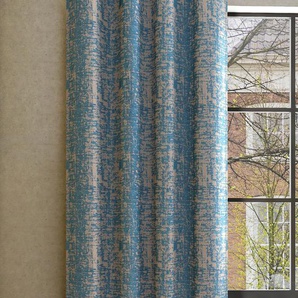 Vorhang NEUTEX FOR YOU ALASKA Nach Maß Gardinen Gr. 235 cm, Ösen, 144 cm, grau (taupe, blau) Ösen