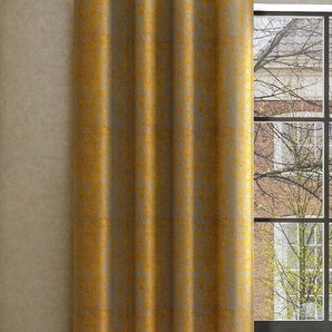 Vorhang NEUTEX FOR YOU ALASKA Nach Maß Gardinen Gr. 235 cm, Ösen, 144 cm, grau (taupe, messingfarben) Ösen
