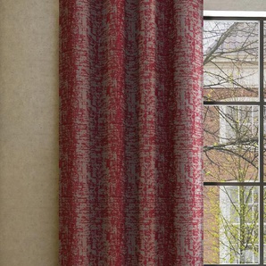 Vorhang NEUTEX FOR YOU ALASKA Nach Maß Gardinen Gr. 275 cm, Ösen, 144 cm, rot (rot, taupe) Ösen Vintageoptik