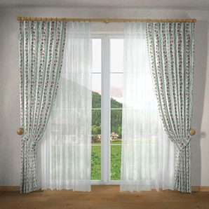 Vorhang VHG Fanny Gardinen Gr. 245 cm, Kräuselband, 150 cm, rot Landhaus Gardinen Gardine