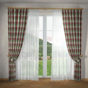 Vorhang VHG Lene Gardinen Gr. 145 cm, Kräuselband, 150 cm, rot Landhaus Gardinen Gardine