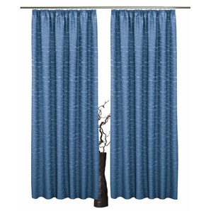 Vorhang VHG Serena Gardinen Gr. 160 cm, Kräuselband, 135 cm, blau Kräuselband Gardine