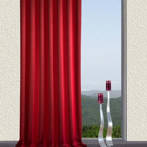 Vorhang VHG Tom Gardinen Gr. 225 cm, Kräuselband, 140 cm, rot Kräuselband Gardine