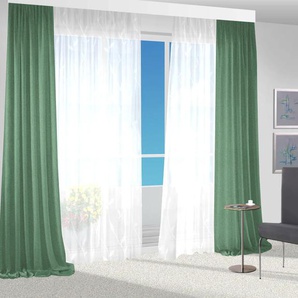Vorhang VHG Una Gardinen Gr. 245 cm, Kräuselband, 140 cm, grün (hellgrün) Kräuselband
