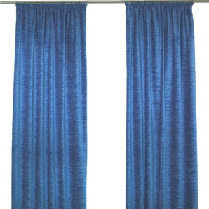 Vorhang WIRTH B-Holmsund Gardinen Gr. 255 cm, Kräuselband, 132 cm, blau (royalblau) Kräuselband