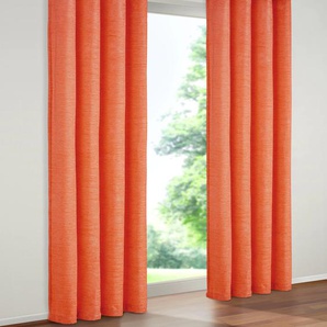 Vorhang WIRTH B-Holmsund Gardinen Gr. 255 cm, Ösen, 132 cm, orange (terra) Ösen