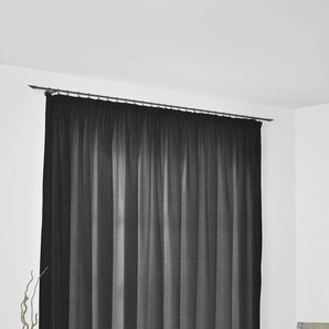 Vorhang WIRTH Bachfeld Gardinen Gr. 255 cm, Multifunktionsband, 132 cm, schwarz Esszimmergardinen