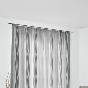 Vorhang WIRTH Brooklyn Gardinen Gr. 255 cm, Multifunktionsband, 142 cm, grau Esszimmergardinen