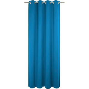 Vorhang WIRTH Dim out Gardinen Gr. 165 cm, Ösen, 142 cm, blau Ösen