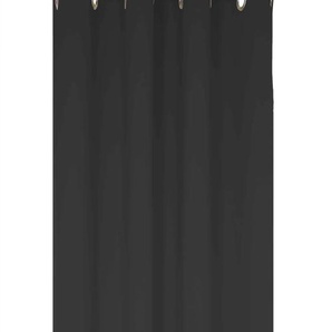 Vorhang WIRTH Dim out Gardinen Gr. 225 cm, Ösen, 142 cm, schwarz Ösen