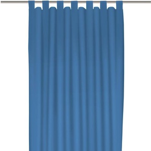 Vorhang WIRTH Dim out Gardinen Gr. 225 cm, Schlaufen, 142 cm, blau Schlaufen