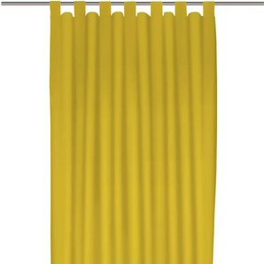 Vorhang WIRTH Dim out Gardinen Gr. 225 cm, Schlaufen, 142 cm, gelb Schlaufen