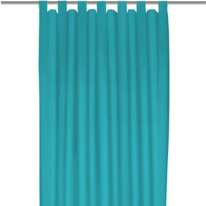 Vorhang WIRTH Dim out Gardinen Gr. 245 cm, Schlaufen, 142 cm, blau (türkis) Schlaufen nach Maß