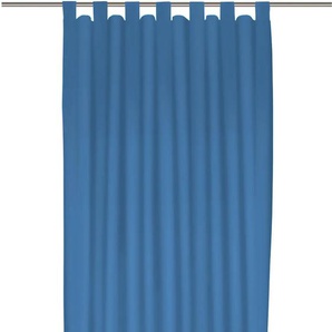 Vorhang WIRTH Dim out Gardinen Gr. 255 cm, Schlaufen, 142 cm, blau Schlaufen