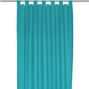 Vorhang WIRTH Dim out Gardinen Gr. 255 cm, Schlaufen, 142 cm, blau (türkis) Schlaufen