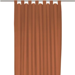 Vorhang WIRTH Dim out Gardinen Gr. 255 cm, Schlaufen, 142 cm, orange (terra) Schlaufen nach Maß
