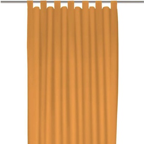 Vorhang WIRTH Dim out Gardinen Gr. 305 cm, Schlaufen, 142 cm, orange Schlaufen nach Maß