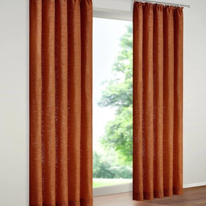 Vorhang WIRTH Holmsund 288g/qm Gardinen Gr. 180 cm, Kräuselband, 132 cm, gelb (ocker) Kräuselband Gardine