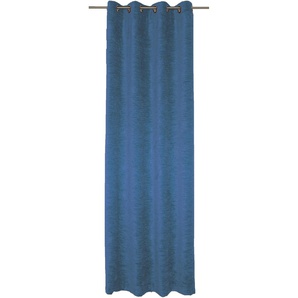 Vorhang WIRTH Holmsund 288g/qm Gardinen Gr. 255 cm, Ösen, 132 cm, blau (royalblau) Ösen
