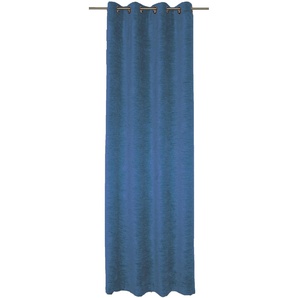 Vorhang WIRTH Holmsund 288g/qm Gardinen Gr. 255 cm, Ösen, 270 cm, blau (royalblau) Ösen