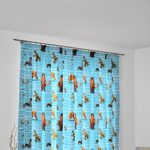 Vorhang WIRTH Ice Age Gardinen Gr. 225 cm, Multifunktionsband, 142 cm, blau Kinder Kinderzimmergardinen