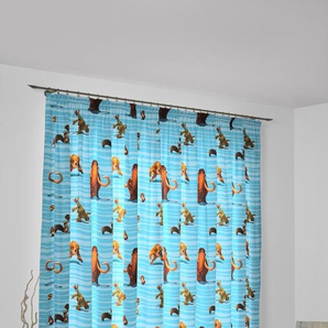 Vorhang WIRTH Ice Age Gardinen Gr. 175 cm, Multifunktionsband, 142 cm, blau Kinder Kinderzimmergardinen