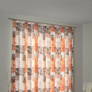 Vorhang WIRTH Jolanda Gardinen Gr. 245 cm, Multifunktionsband, 142 cm, orange Esszimmergardinen