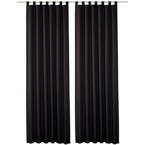 Vorhang WIRTH Lahnstein Gardinen Gr. 225 cm, Schlaufen, 132 cm, schwarz Schlaufen Gardine