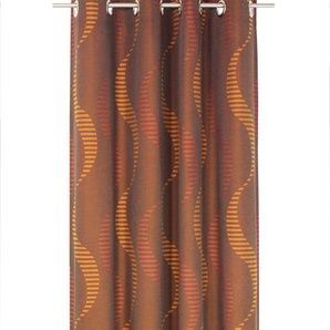 Vorhang WIRTH Lupara Gardinen Gr. 255 cm, Ösen, 132 cm, braun (braun, rot) Ösen